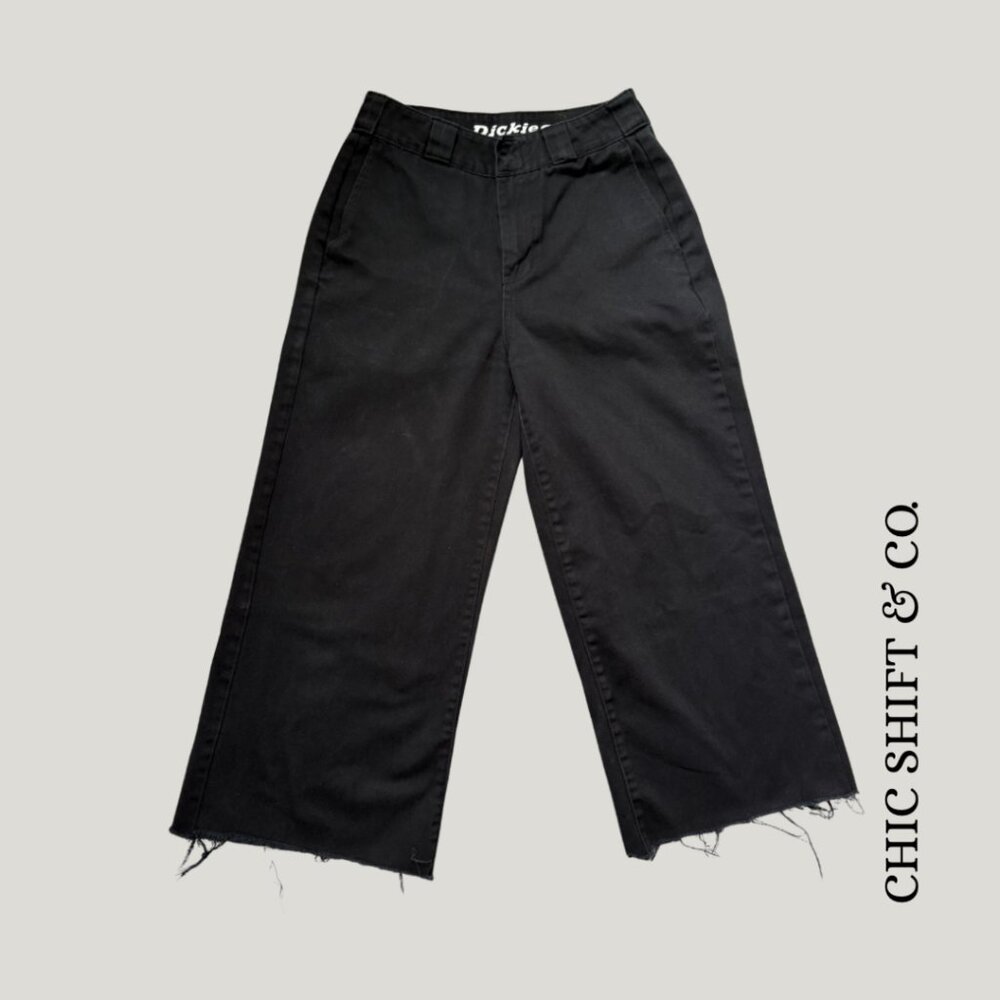 Dickies Worker Wide Leg Skater Pants - Black, Size 26 (Raw Hem)